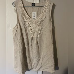 Linen and lace top